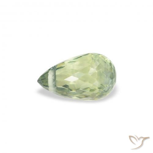 Zaffiro Verde salvia molto chiaro naturale da 0.84 ct, Taglio briolette, VS