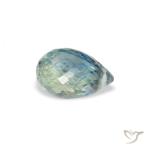 Zaffiro Teal-blu naturale da 1.05 ct, Taglio briolette, VS