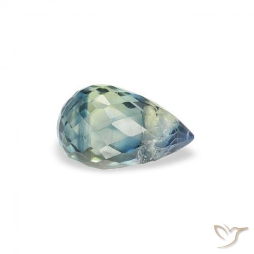 Zaffiro Teal-blu naturale da 0.54 ct, Taglio briolette, VS