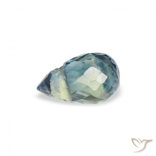 Zaffiro Teal-blu naturale da 0.54 ct, Taglio briolette, VS