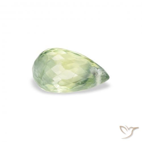 Zaffiro Verde molto chiaro naturale da 0.81 ct, Taglio briolette, VS