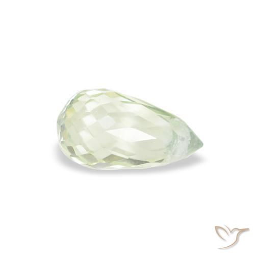 Zaffiro Verde molto chiaro naturale da 0.71 ct, Taglio briolette, VS