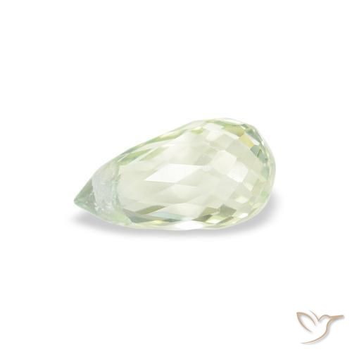 Zaffiro Verde molto chiaro naturale da 0.71 ct, Taglio briolette, VS