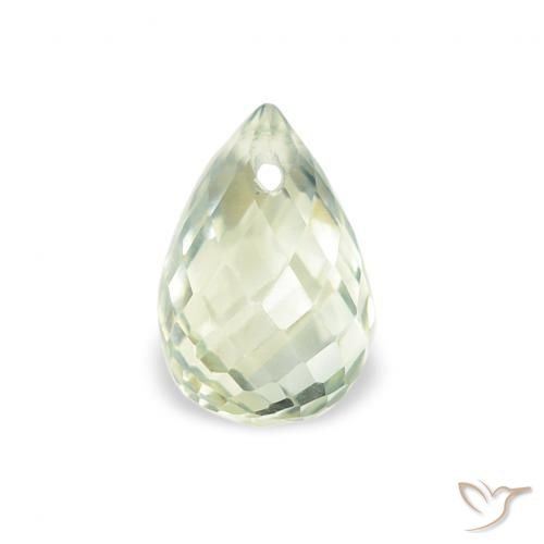 0.76ct Naturale Verde molto chiaro Zaffiro, Taglio briolette, VS