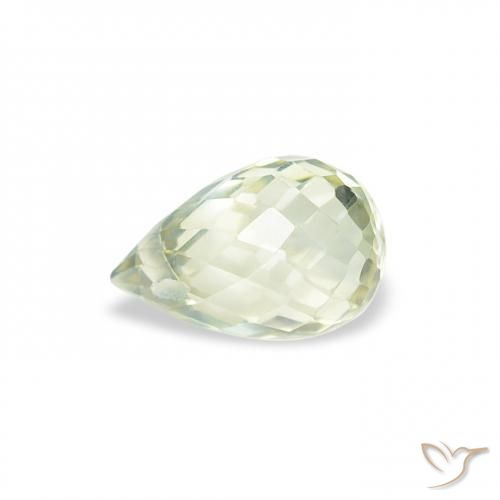 Zaffiro Verde molto chiaro naturale da 0.76 ct, Taglio briolette, VS