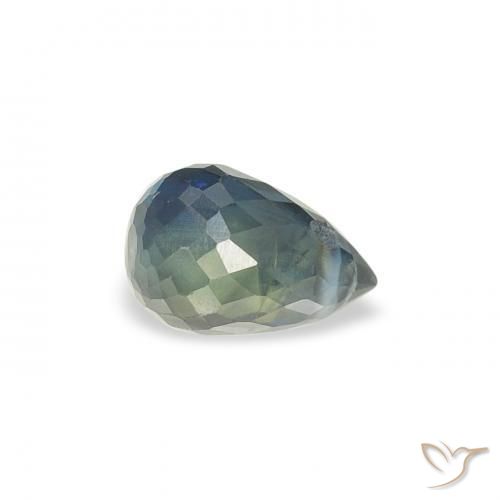 Zaffiro Teal-blu naturale da 0.52 ct, Taglio briolette, VS
