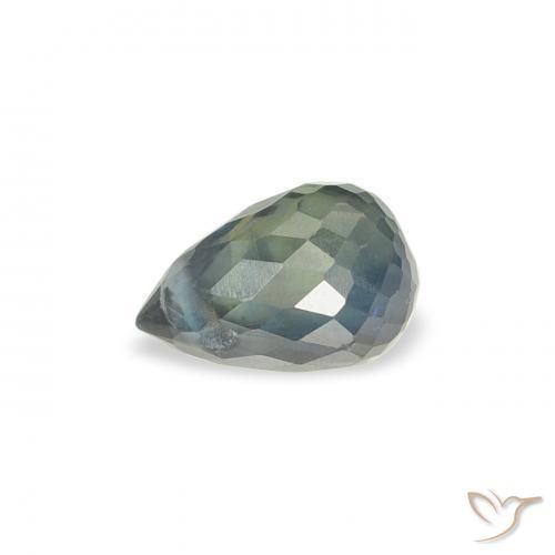 Zaffiro Teal-blu naturale da 0.52 ct, Taglio briolette, VS