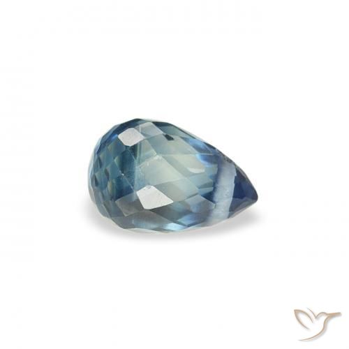Zaffiro Teal-blu naturale da 0.46 ct, Taglio briolette, VS