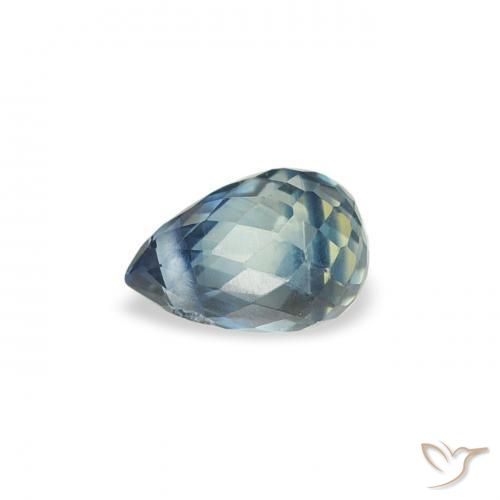 Zaffiro Teal-blu naturale da 0.46 ct, Taglio briolette, VS