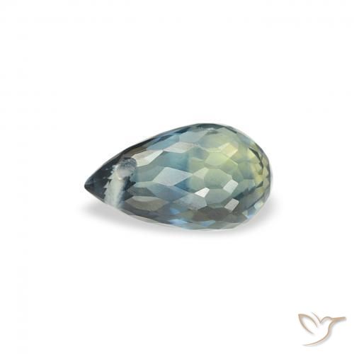 Zaffiro Teal-blu naturale da 0.51 ct, Taglio briolette, VS