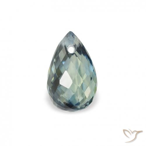 0.83ct Naturale Teal-blu Zaffiro, Taglio briolette, VS