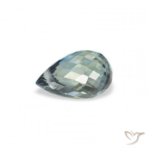 Zaffiro Teal-blu naturale da 0.83 ct, Taglio briolette, VS