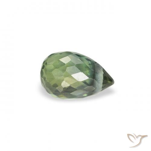 Zaffiro Blu Medio Verde naturale da 0.49 ct, Taglio briolette, VS