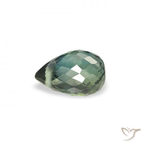 Zaffiro Blu Medio Verde naturale da 0.49 ct, Taglio briolette, VS