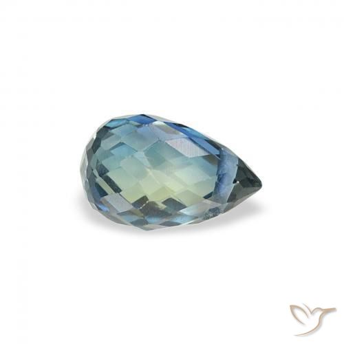 Zaffiro Teal-blu naturale da 0.57 ct, Taglio briolette, VS