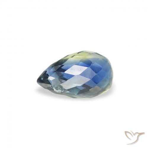 Zaffiro Teal-blu naturale da 0.57 ct, Taglio briolette, VS
