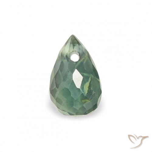0.38ct Naturale Verde medio Zaffiro, Taglio briolette, VS
