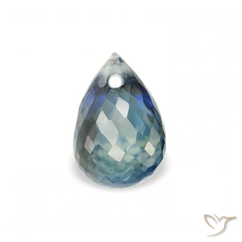 1.00ct Naturale Teal-blu Zaffiro, Taglio briolette, VS