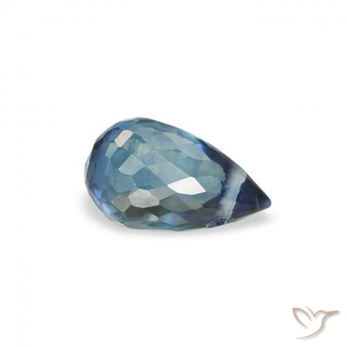 Zaffiro Teal-blu naturale da 0.55 ct, Taglio briolette, VS