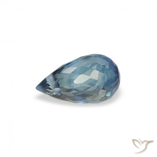 Zaffiro Teal-blu naturale da 0.55 ct, Taglio briolette, VS