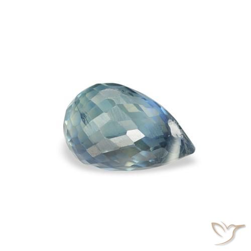 Zaffiro Teal-blu naturale da 0.86 ct, Taglio briolette, VS