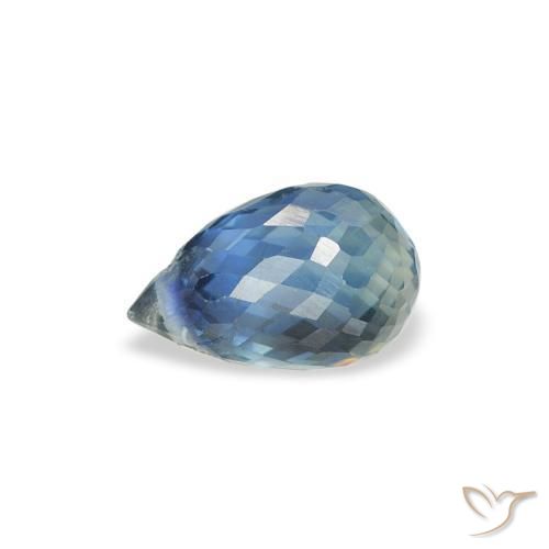 Zaffiro Teal-blu naturale da 0.86 ct, Taglio briolette, VS