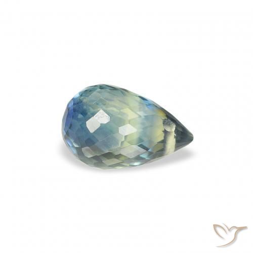 Zaffiro Verdazzurro naturale da 0.85 ct, Taglio briolette, VS
