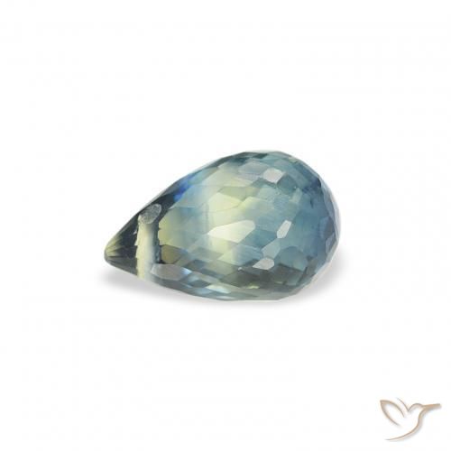 Zaffiro Verdazzurro naturale da 0.85 ct, Taglio briolette, VS