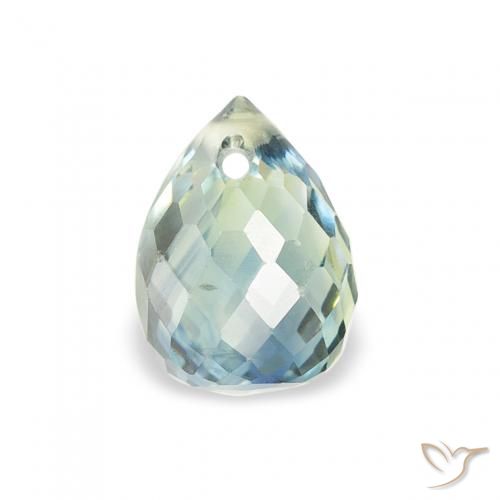 Zaffiro Teal-blu naturale da 0.93 ct, Taglio briolette, VS