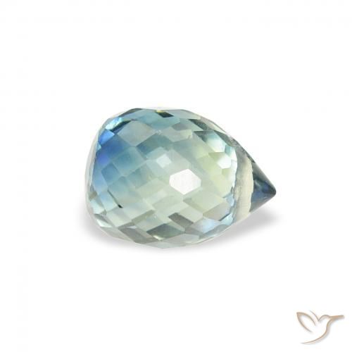 Zaffiro Teal-blu naturale da 0.93 ct, Taglio briolette, VS