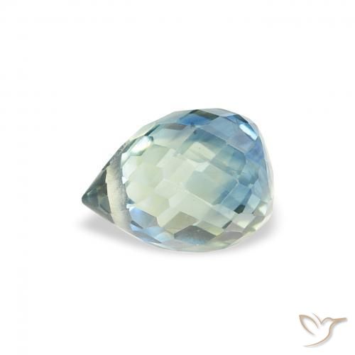 Zaffiro Teal-blu naturale da 0.93 ct, Taglio briolette, VS