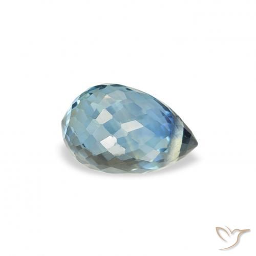 Zaffiro Teal-blu naturale da 0.95 ct, Taglio briolette, VS