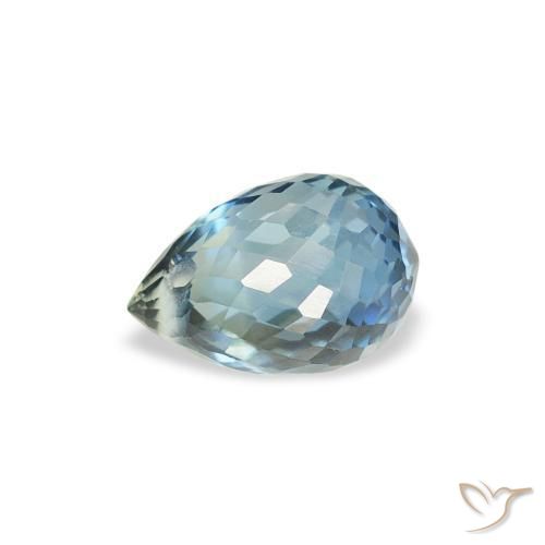 Zaffiro Teal-blu naturale da 0.95 ct, Taglio briolette, VS