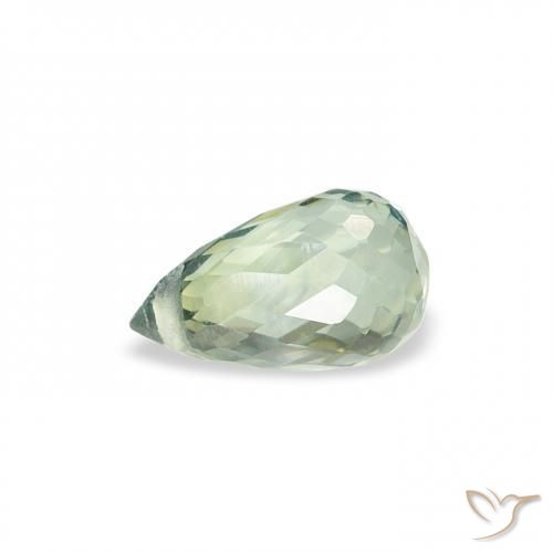Zaffiro Verde chiaro naturale da 0.68 ct, Taglio briolette, VS