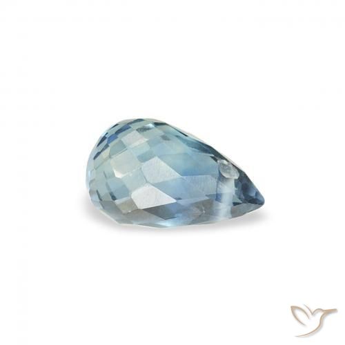 Zaffiro Teal-blu naturale da 0.49 ct, Taglio briolette, VS