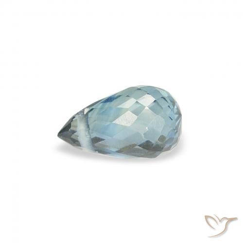 Zaffiro Teal-blu naturale da 0.49 ct, Taglio briolette, VS