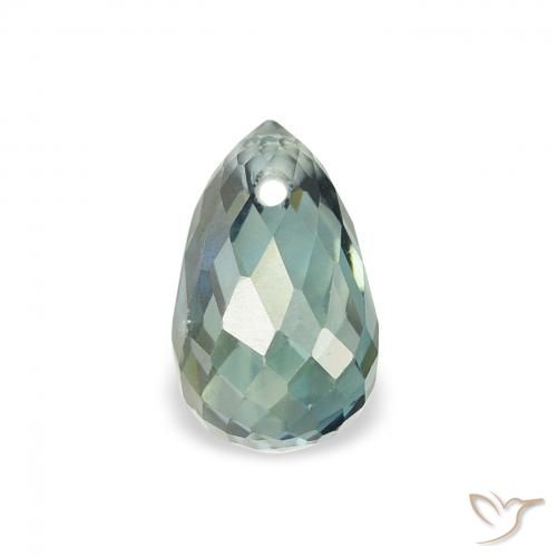 0.90ct Naturale Blu Medio Verde Zaffiro, Taglio briolette, VS