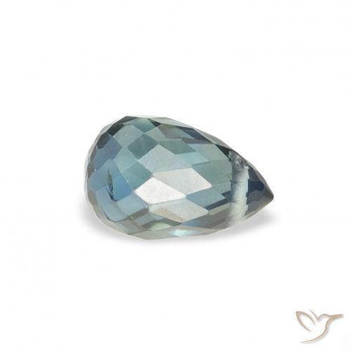 Zaffiro Blu Medio Verde naturale da 0.90 ct, Taglio briolette, VS