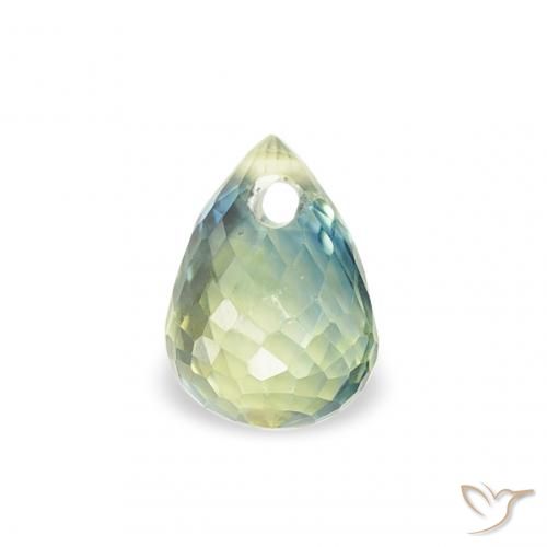 0.43ct Naturale Verde Salvia Chiaro Zaffiro, Taglio briolette, VS