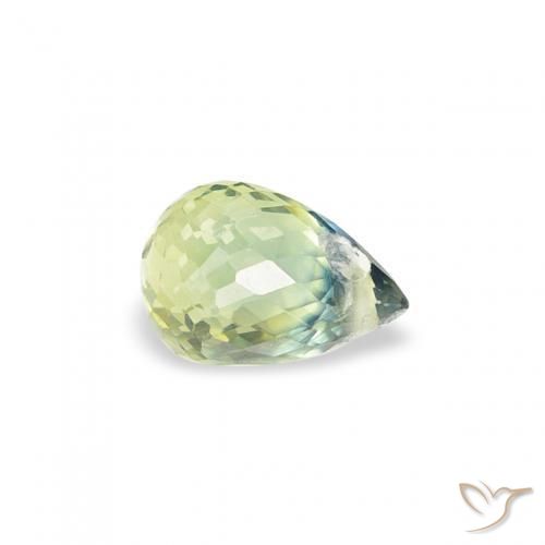 Zaffiro Verde Salvia Chiaro naturale da 0.43 ct, Taglio briolette, VS