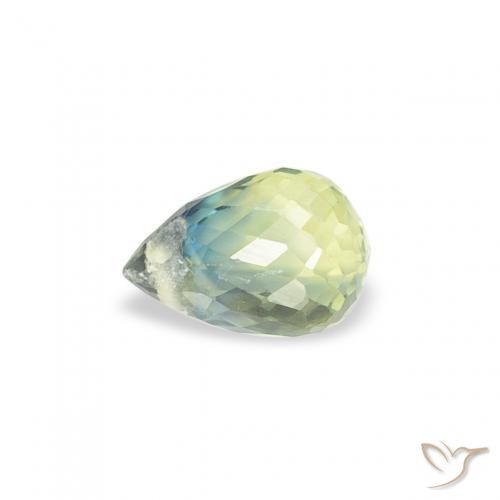Zaffiro Verde Salvia Chiaro naturale da 0.43 ct, Taglio briolette, VS