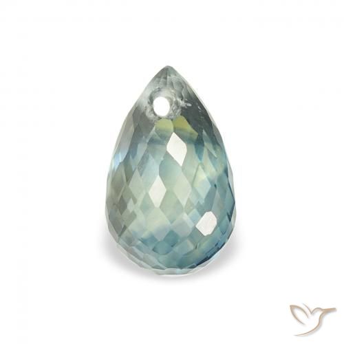 0.93ct Naturale Verde terroso Zaffiro, Taglio briolette, VS