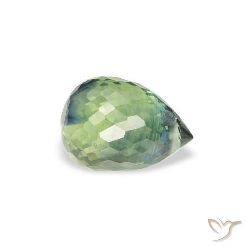 Zaffiro Verde Salvia Chiaro naturale da 1.13 ct, Taglio briolette, VS