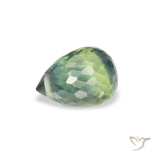 Zaffiro Verde Salvia Chiaro naturale da 1.13 ct, Taglio briolette, VS