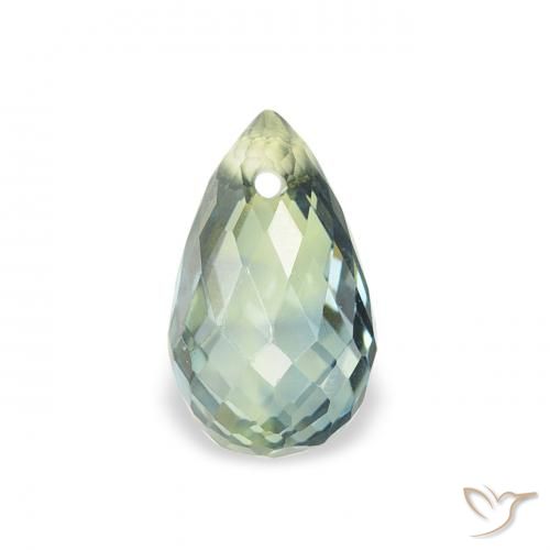 0.75ct Naturale Verde foresta chiaro Zaffiro, Taglio briolette, VS