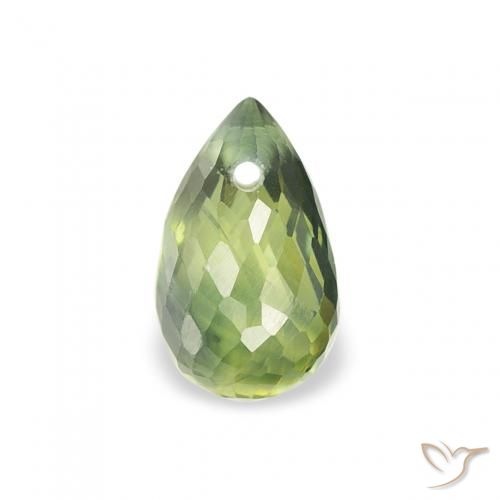 0.58ct Naturale Verde caldo Zaffiro, Taglio briolette, VS