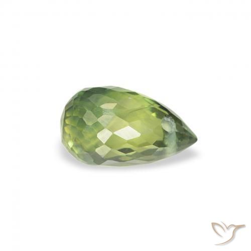 Zaffiro Verde caldo naturale da 0.58 ct, Taglio briolette, VS
