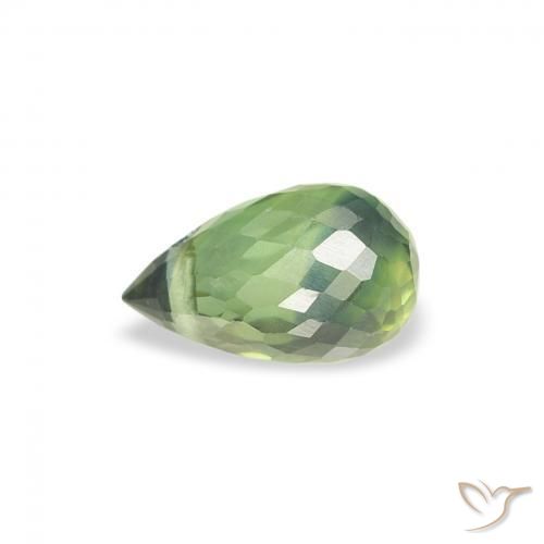 Zaffiro Verde caldo naturale da 0.58 ct, Taglio briolette, VS
