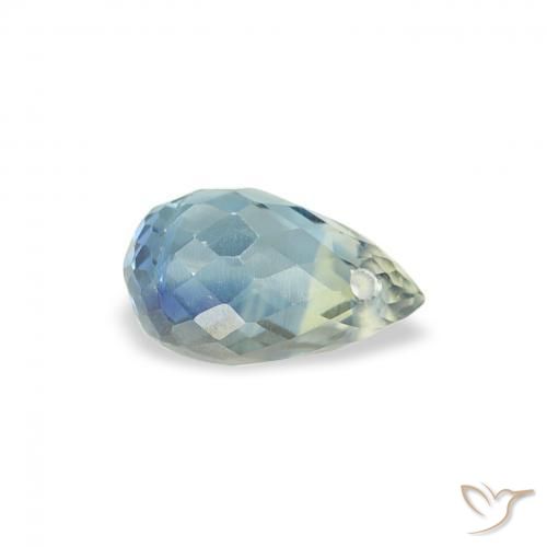 Zaffiro Teal-blu naturale da 0.65 ct, Taglio briolette, VS