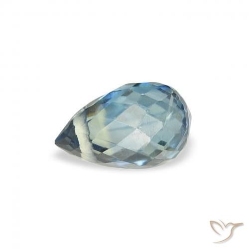 Zaffiro Teal-blu naturale da 0.65 ct, Taglio briolette, VS